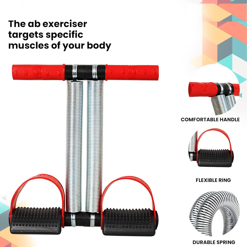 Premium Double Spring Tummy Trimmer Men and Women for Abs Workout, Exercise In Gym, Belly Exercise Waist Trimmer, Tummy Twister (Red & Black)
