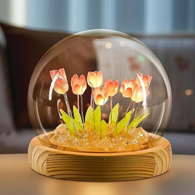 Desidiya Moon Crystal Ball Night Light,2.4 Inch Glass Ball Night LED Lamp with Woodern Base,Decorations Gifts for Men,Women,Kids,Boys,Girls | Gifts for Woman | Valentine Gift for Girlfriends