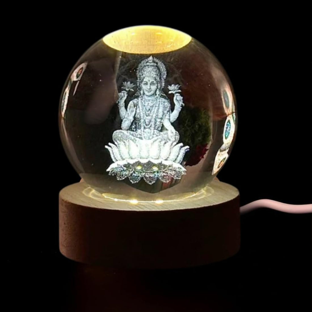 Desidiya Moon Crystal Ball Night Light,2.4 Inch Glass Ball Night LED Lamp with Woodern Base,Decorations Gifts for Men,Women,Kids,Boys,Girls | Gifts for Woman | Valentine Gift for Girlfriends