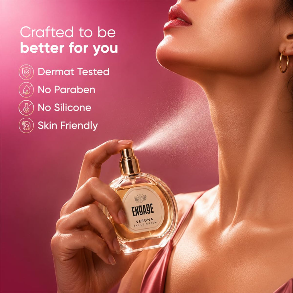 Engage Gift Assorted Luxury Perfume Set for Women 100ml (25ml x 4) | 4 Unique EDP Fragrances | Long Lasting | Travel Size Perfume Combo|Birthday, Anniversary | No Paraben |Dermat-Tested