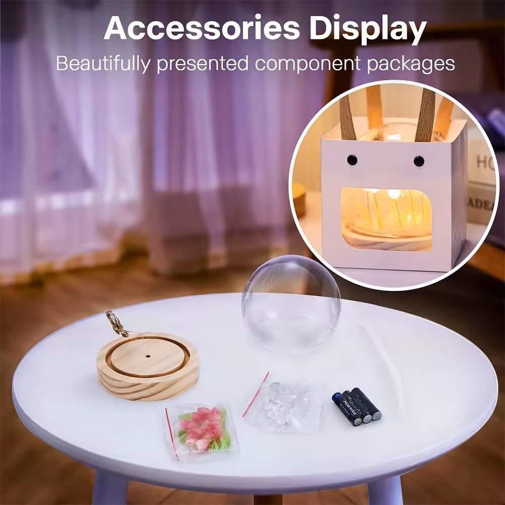 Desidiya Moon Crystal Ball Night Light,2.4 Inch Glass Ball Night LED Lamp with Woodern Base,Decorations Gifts for Men,Women,Kids,Boys,Girls | Gifts for Woman | Valentine Gift for Girlfriends