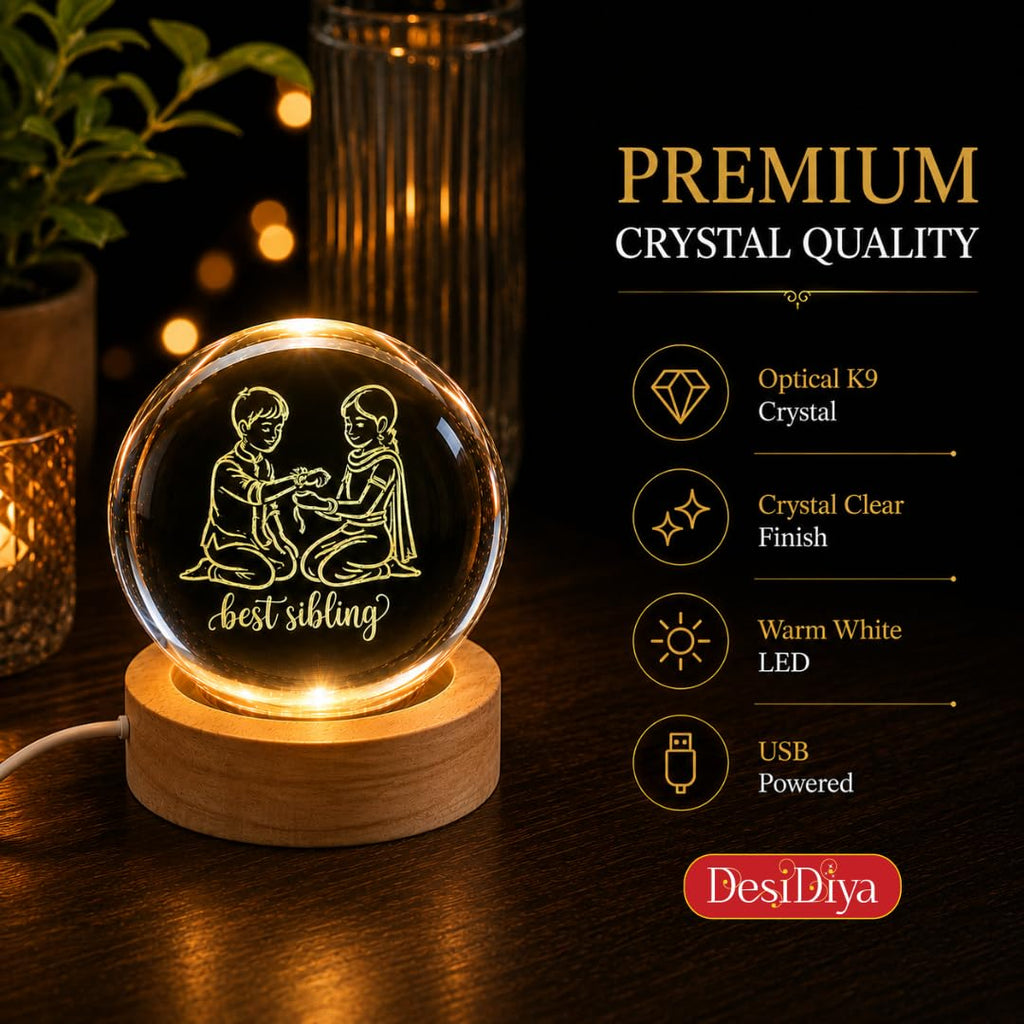 Desidiya Moon Crystal Ball Night Light,2.4 Inch Glass Ball Night LED Lamp with Woodern Base,Decorations Gifts for Men,Women,Kids,Boys,Girls | Gifts for Woman | Valentine Gift for Girlfriends
