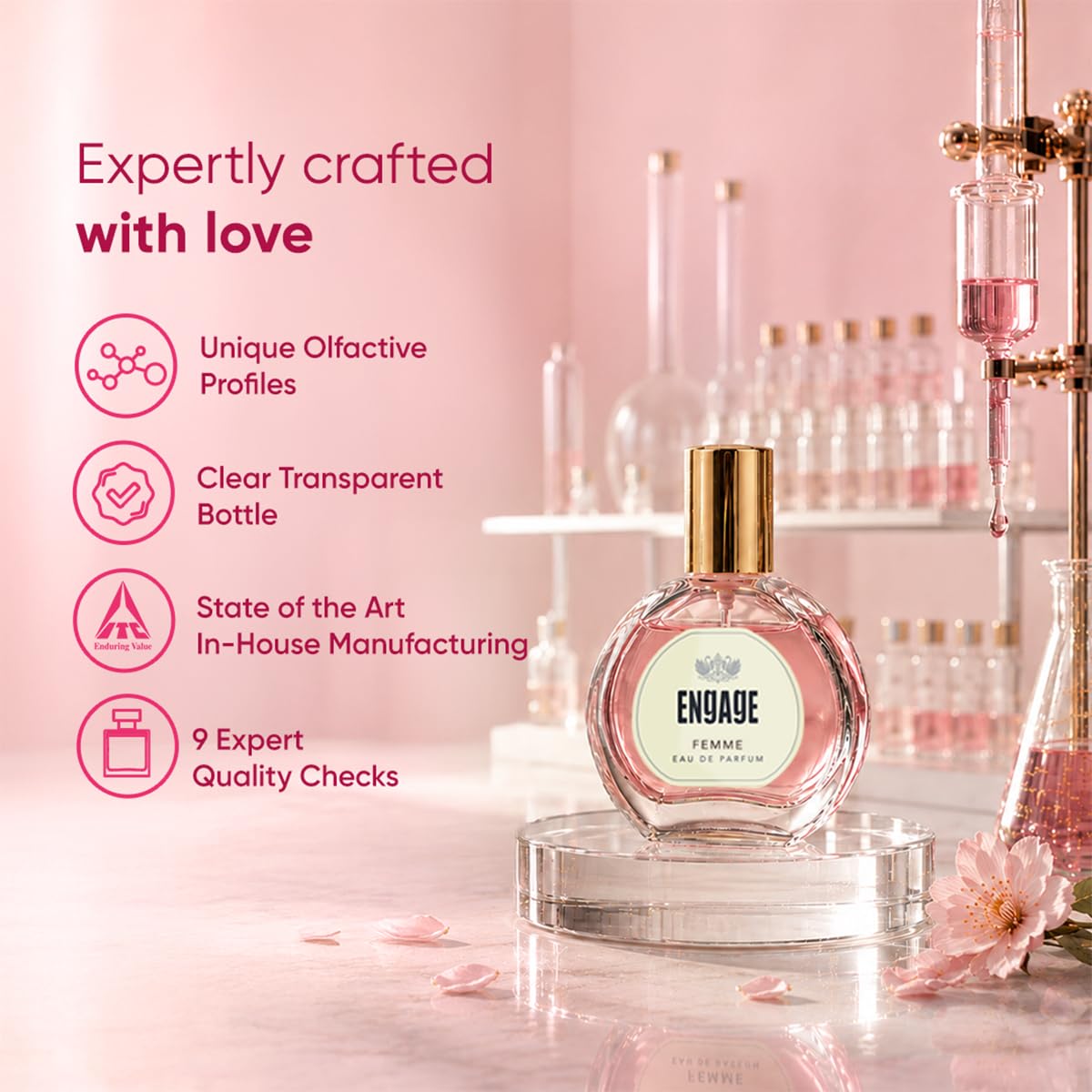 Engage Gift Assorted Luxury Perfume Set for Women 100ml (25ml x 4) | 4 Unique EDP Fragrances | Long Lasting | Travel Size Perfume Combo|Birthday, Anniversary | No Paraben |Dermat-Tested