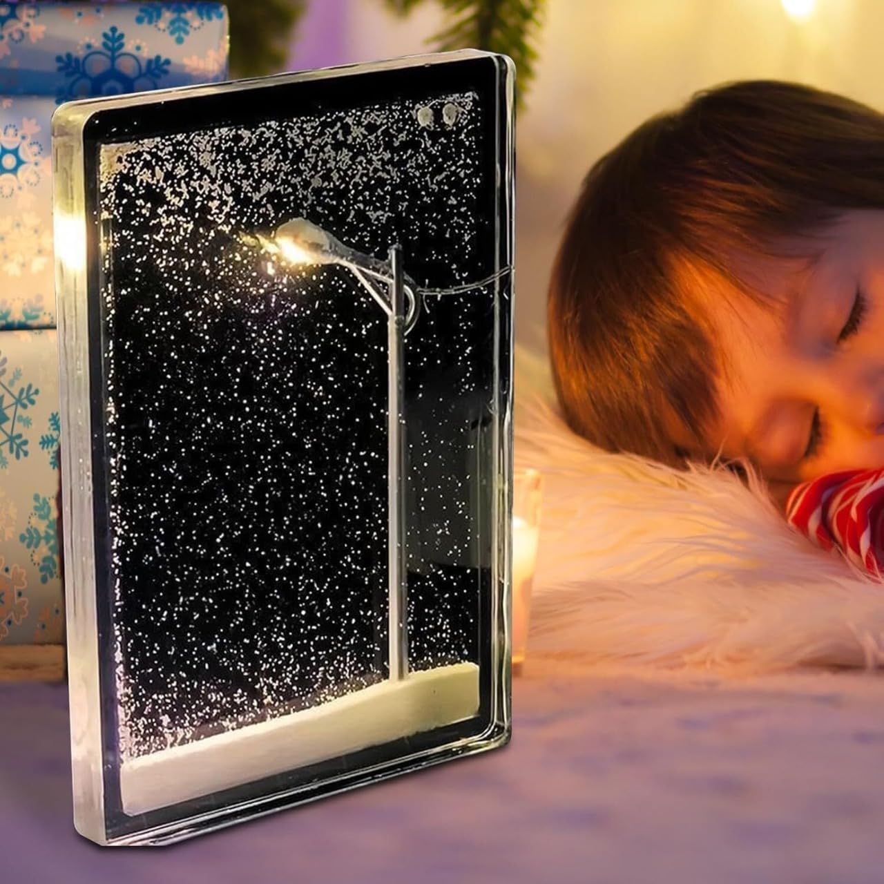 Desidiya Moon Crystal Ball Night Light,2.4 Inch Glass Ball Night LED Lamp with Woodern Base,Decorations Gifts for Men,Women,Kids,Boys,Girls | Gifts for Woman | Valentine Gift for Girlfriends