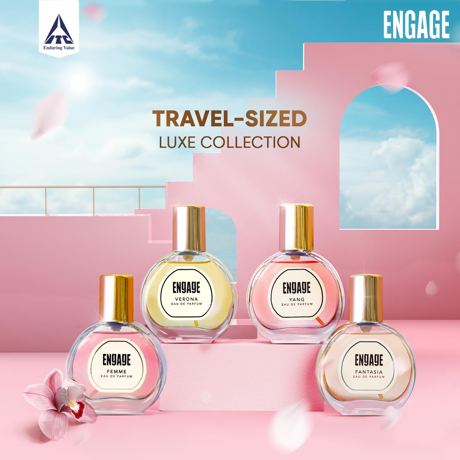 Engage Gift Assorted Luxury Perfume Set for Women 100ml (25ml x 4) | 4 Unique EDP Fragrances | Long Lasting | Travel Size Perfume Combo|Birthday, Anniversary | No Paraben |Dermat-Tested