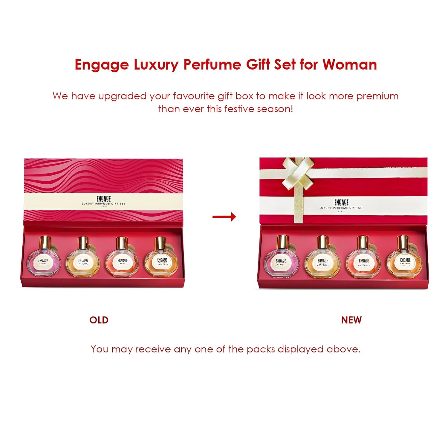 Engage Gift Assorted Luxury Perfume Set for Women 100ml (25ml x 4) | 4 Unique EDP Fragrances | Long Lasting | Travel Size Perfume Combo|Birthday, Anniversary | No Paraben |Dermat-Tested