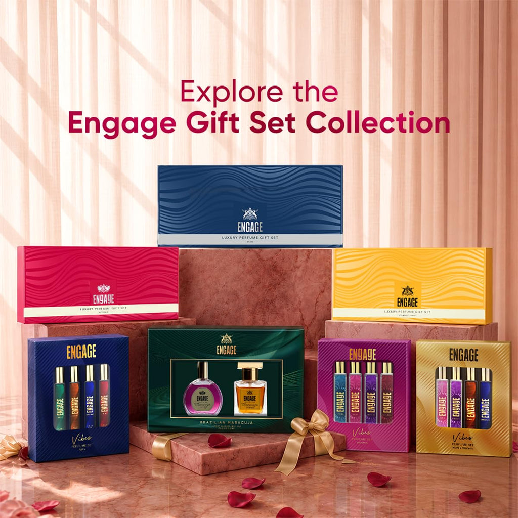 Engage Gift Assorted Luxury Perfume Set for Women 100ml (25ml x 4) | 4 Unique EDP Fragrances | Long Lasting | Travel Size Perfume Combo|Birthday, Anniversary | No Paraben |Dermat-Tested