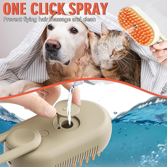 3-in-1 Steam Brush for Dogs and Cats