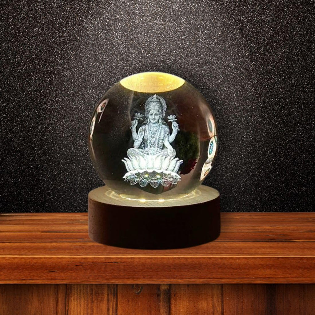 Desidiya Moon Crystal Ball Night Light,2.4 Inch Glass Ball Night LED Lamp with Woodern Base,Decorations Gifts for Men,Women,Kids,Boys,Girls | Gifts for Woman | Valentine Gift for Girlfriends