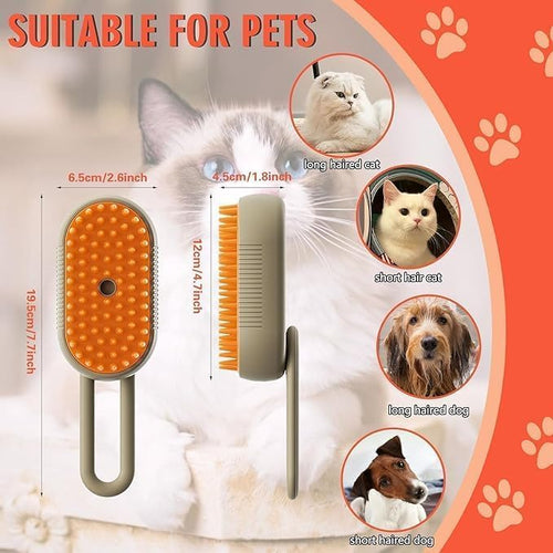 3-in-1 Steam Brush for Dogs and Cats