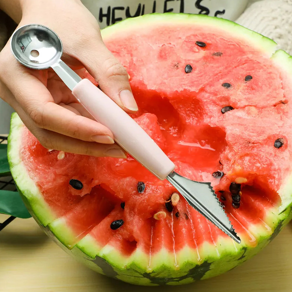 7031 Multifunctional Stainless Steel Fruit Vegetable Pattern Carving Knife Peeler Corer Spherical Dig Ball Scoop Garnishing Dig Ball Spoon Kit.