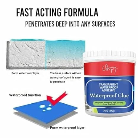 Transparent Waterproof Glue for Roof Leaks (Pack of 2)