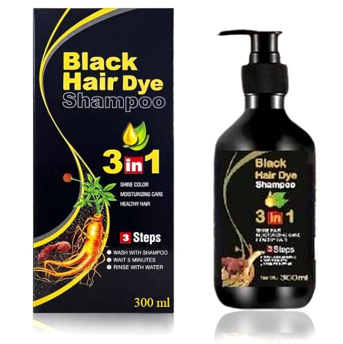 Unisex Instant Black Herbal Hair Dye Shampoo