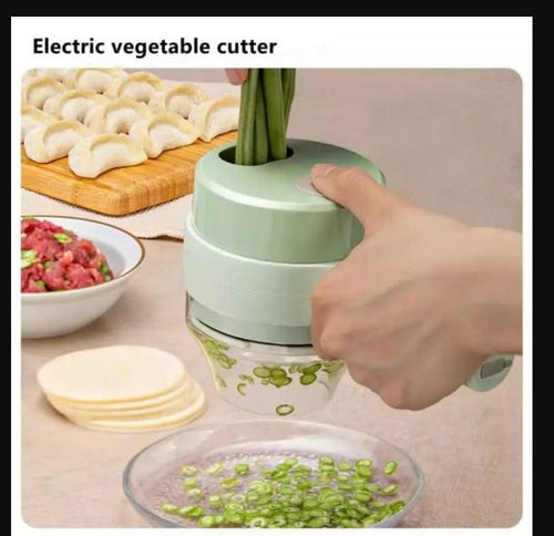 4-in-1 Electric Vegetable Cutter, Slicer, Grater, Chopper