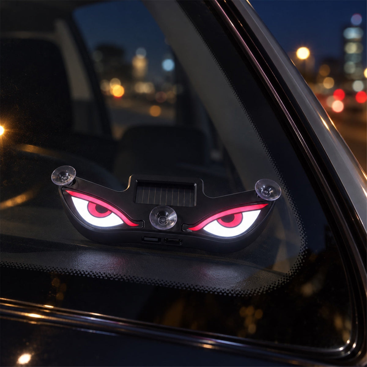 Solar Evil Eyes Warning Light With Usb Charging And Suction Mount (1 Pc)